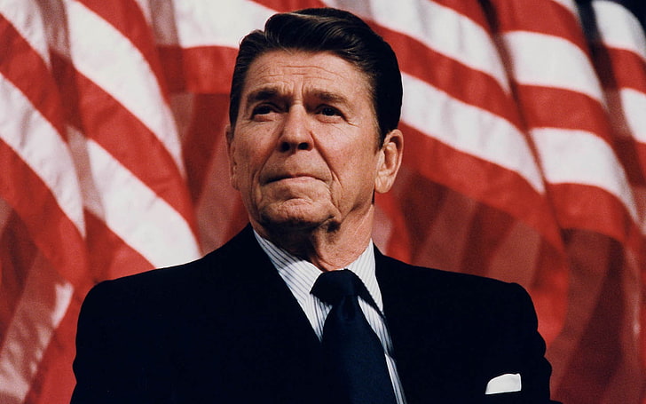 Ronald Reagan, USA, politics, actor, presidents, males, portrait, HD wallpaper