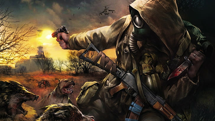 S.T.A.L.K.E.R., video games, artwork, gas masks, apocalyptic