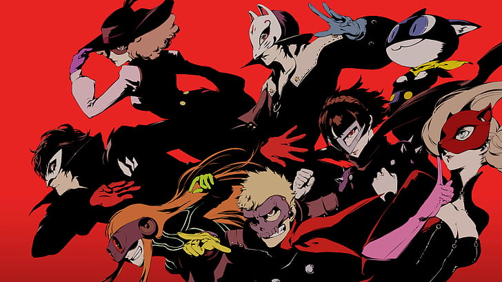assorted character illustration, Persona series, Persona 5, vector, HD wallpaper