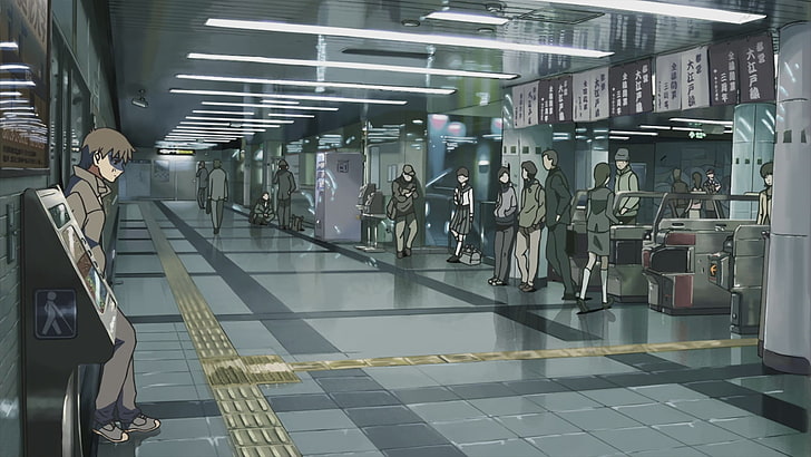 anime digital wallpaper, 5 Centimeters Per Second, metro, Makoto Shinkai, HD wallpaper