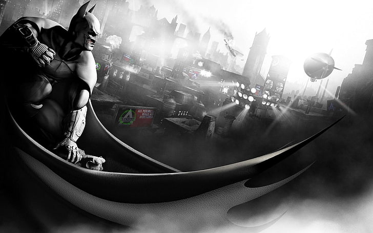 Batman arkham city, Character, Cloak, Fist, Black and white