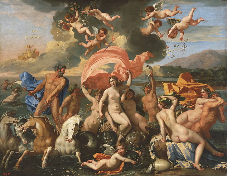 HD wallpaper: Greek mythology, Poseidon, Neptune, temple, painting, classic  art | Wallpaper Flare