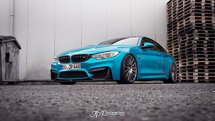 blue BMW E-series sedan, JP Performance, BMW M4, car, blue cars, HD wallpaper