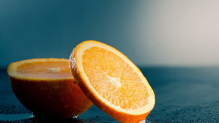 Fruits Food Oranges Orange Slices Widescreen, HD wallpaper