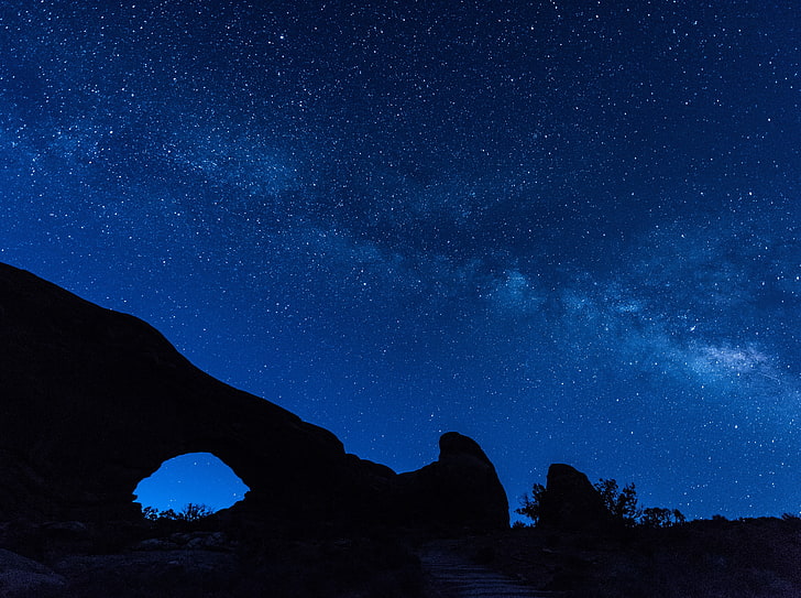 Milky Way Glitters Over Arches National Park,..., Nature, Sun and Sky, HD wallpaper