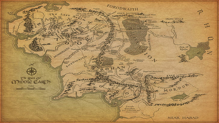 map, The Lord of the Rings, movies, Middle-earth
