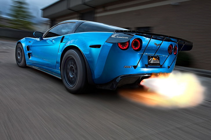 2009, blue, cars, chevrolet, corvette, modified, zr1, HD wallpaper