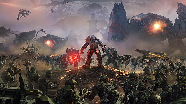 game cut scene illustration, Halo Wars 2, Atriox Battlefield, HD wallpaper