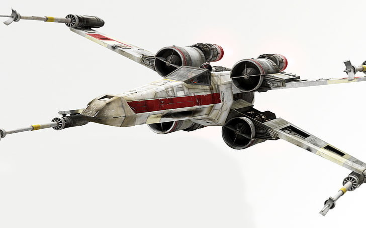 X-wing, Star Wars, spaceship, low angle view, sky, clear sky