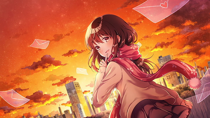 HD wallpaper: Anime, Original, City, Cloud, Girl, Long Hair, Mail, Sky,  Sunset | Wallpaper Flare
