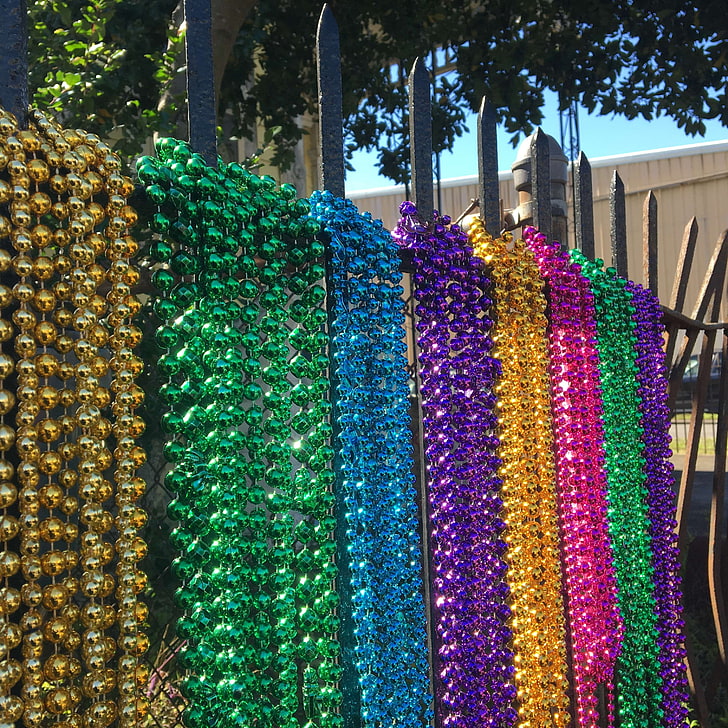 beads, colorful, colors, mardi gras, new orleans, multi colored, HD wallpaper