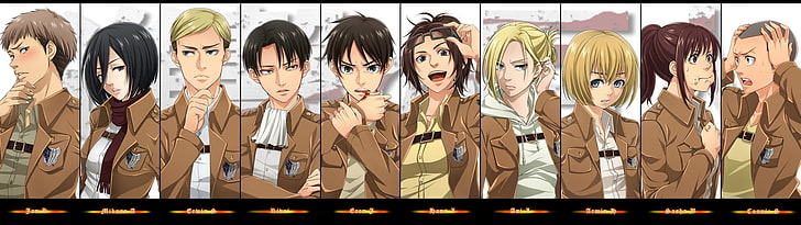 anime character wallpaper, Attack On Titan, Annie Leonhart, Armin Arlert