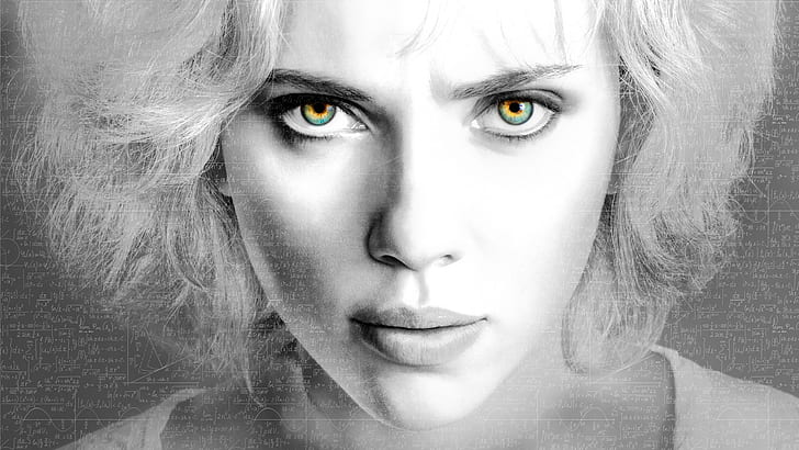 Scarlett Johansson Blonde Face Lucy Colorsplash HD, movies, HD wallpaper