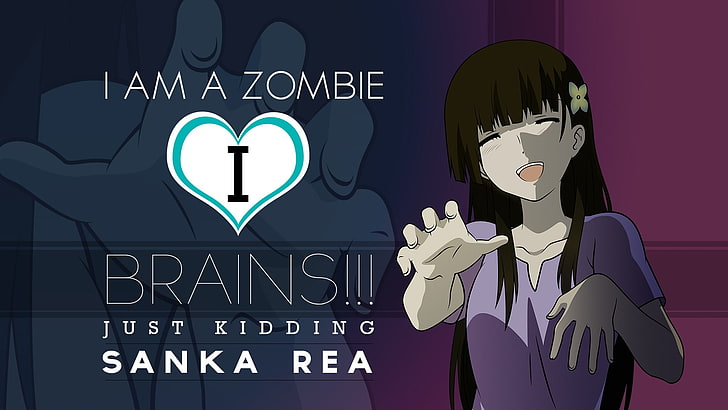 brain, anime, zombies, anime girls, Sankarea, Sanka Rea