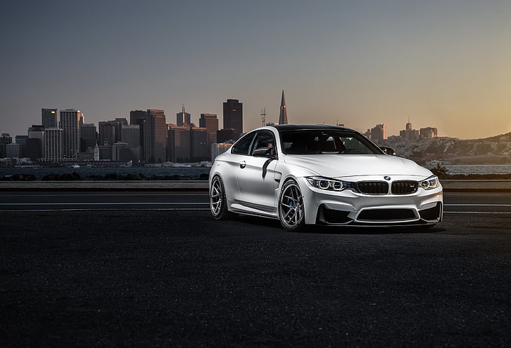 gray BMW M4 coupe, f82, white, car, land Vehicle, transportation, HD wallpaper