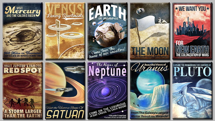 Space travel posters I turned into a ., choice, variation, text