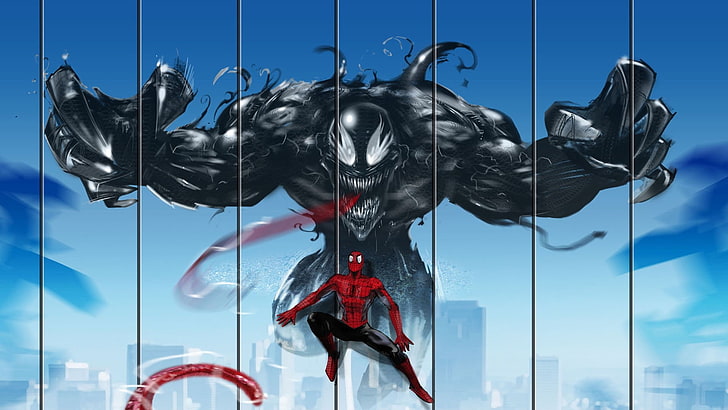 Marvel Venom and Spider-Man digital wallpaper, untitled, Marvel Comics