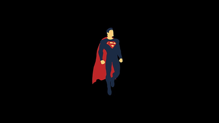simple, simple background, black background, Superman, vector, HD wallpaper