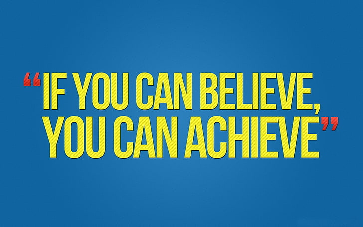 blue background with yellow text overlay, quote, typography, motivational