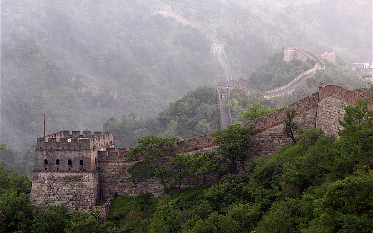 Great Wall of China, China, architecture, built structure, tree, HD wallpaper