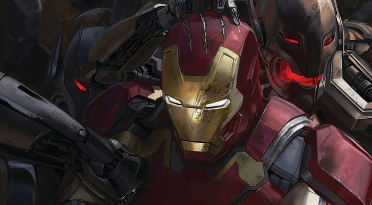 Marvel Iron Man and Ultron digital wallpaper, Avengers: Age of Ultron