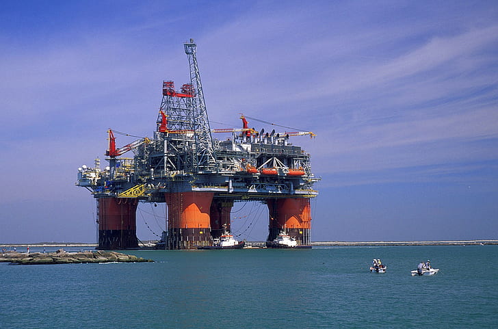Africa, oil platform, oil rig, sea