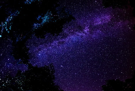 Hd Wallpaper Starry Sky Glitter Light Man Milky Way Starry Night Night Sky Wallpaper Flare