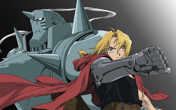 Edward and Alfonse Elric from Full Metal Alchemist illustration