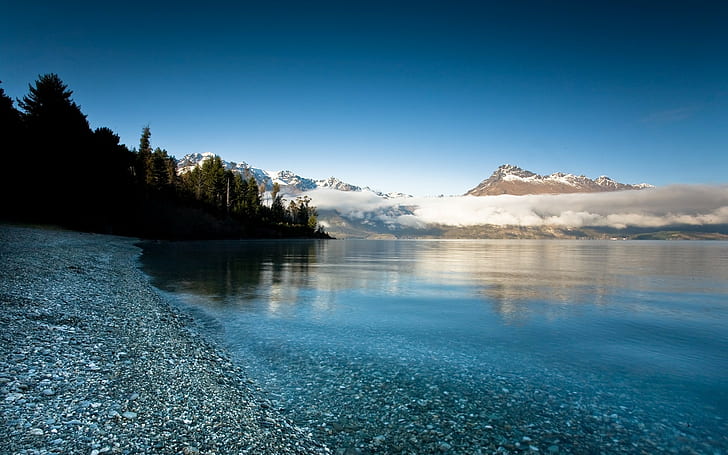 landscape, mountains, nature, water, New Zealand, lake, HD wallpaper