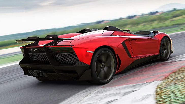 red convertible sports coupe on road during daytime, Lamborghini Aventador, HD wallpaper