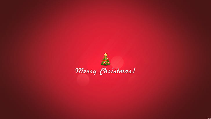 Merry Christmas, Minimal, christmas, holidays, red, christmas tree, christmas greeting, HD wallpaper