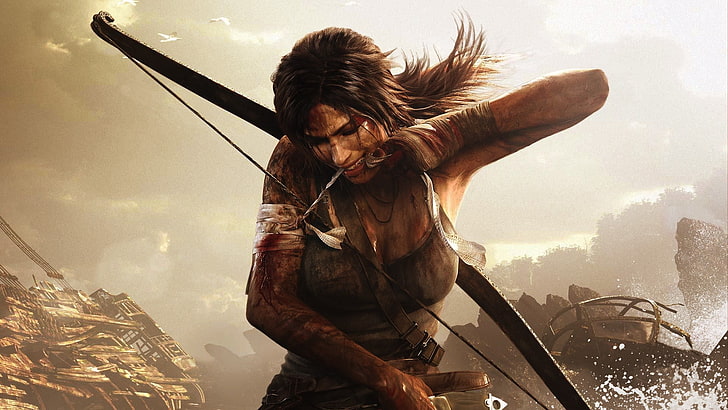 Tomb Raider, Lara Croft, video games, one person, sky, real people, HD wallpaper