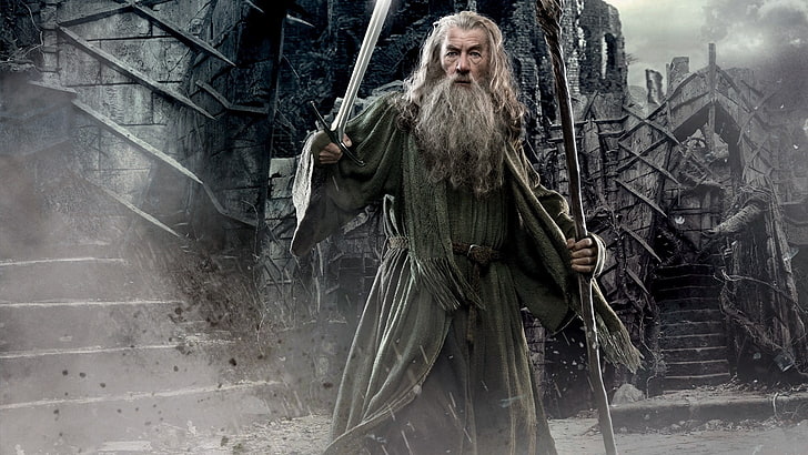 The Hobbit Gandalf digital wallpaper, The Hobbit: The Desolation of Smaug