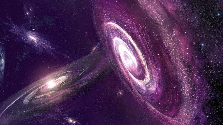 Hd Wallpaper Beautiful Universe Stars Galaxies Purple Color