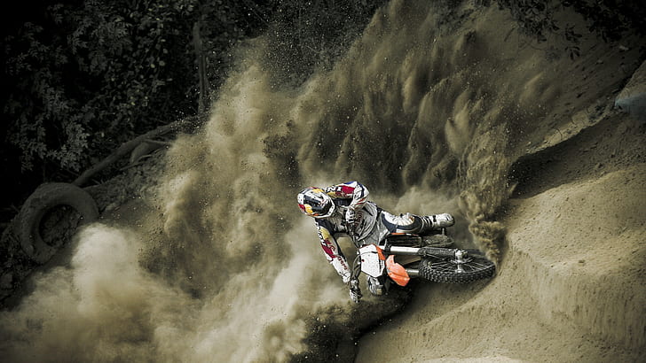 Dirt Bike, Motocross, Dust, HD wallpaper