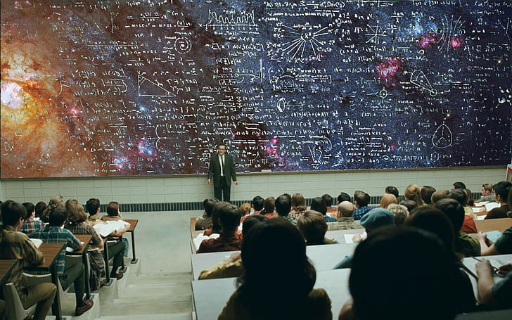 blackboard space universities universe science a serious man chalkboard nebula mathematics physics students, HD wallpaper