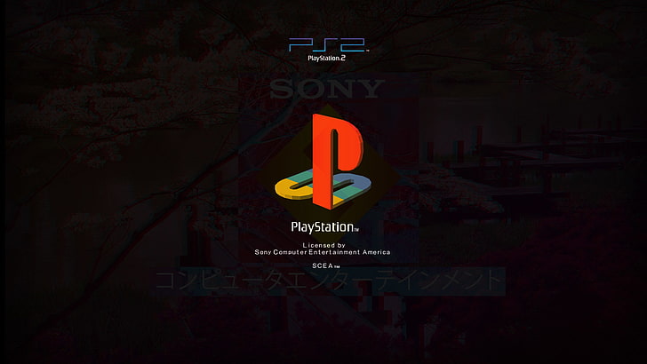 logo, PlayStation, video games, Sony, Play Station 2, vaporwave