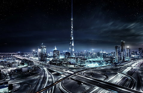 HD wallpaper: United Arab Emirates, Dubai, night, city, scenery, bustling,  skyline | Wallpaper Flare