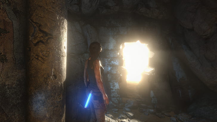 Rise of the Tomb Raider, adult, one person, standing, rock - object, HD wallpaper