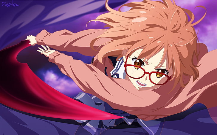 red haired female anime character digital wallpaper, Kyoukai no Kanata