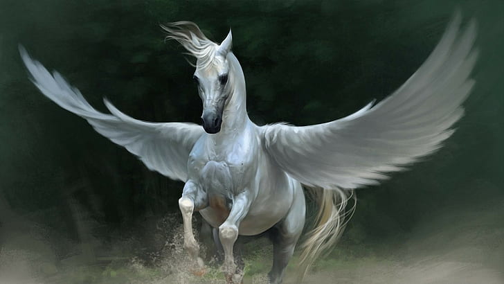 Pegasus, horse, wings, animals