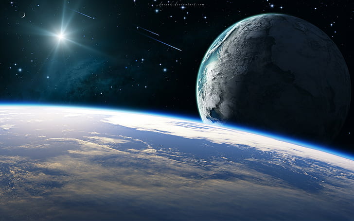 Asteroid Earth Planet HD, space