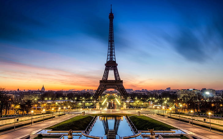 Beautiful night view of Eiffel Tower, eiffel tower paris