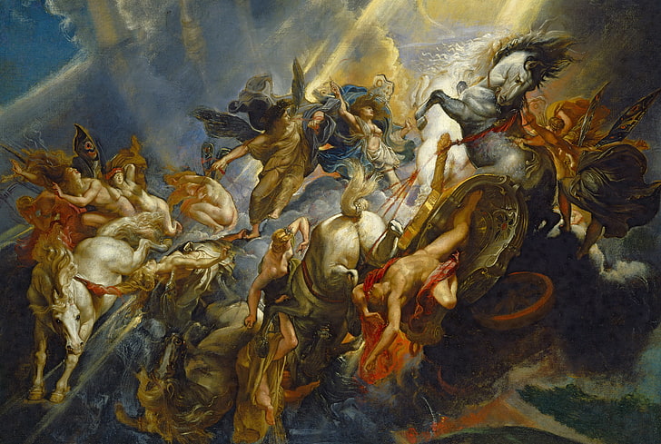 religious wallpaper, picture, Peter Paul Rubens, mythology, The Fall Of Phaeton
