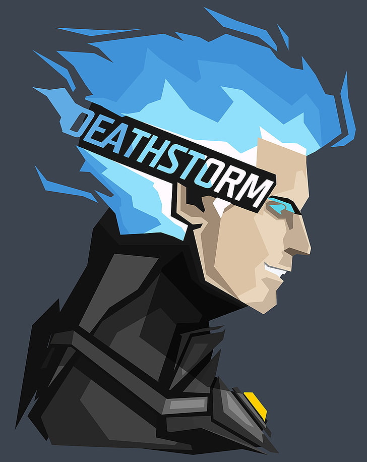 Deathstorm, gray background, DC Comics, communication, sign