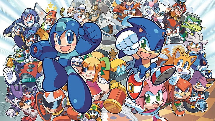 Sonic the Hedgehog, Video Games, Sega, Archie Comics, Mega Man, sega character wallpaper