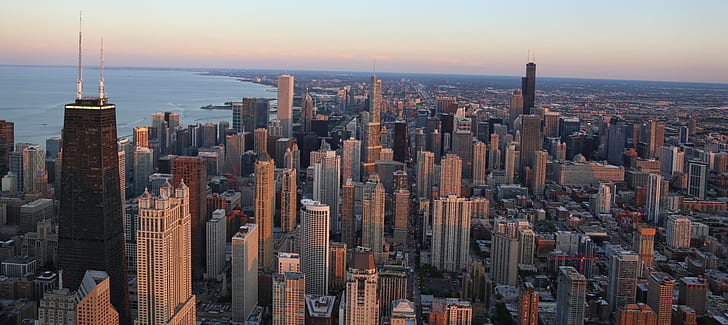 aerial photography of city building near ocean during day tim, chicago, chicago, HD wallpaper