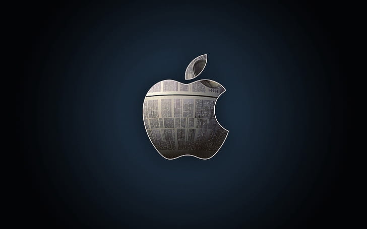 apple, mac, logo, metal, hi-tech, HD wallpaper
