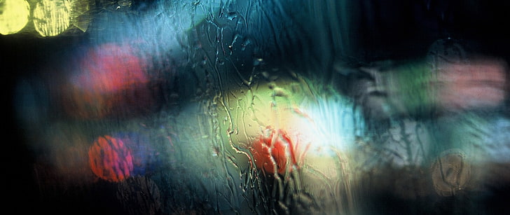 ultra-wide, photography, wet, abstract, multi colored, indoors