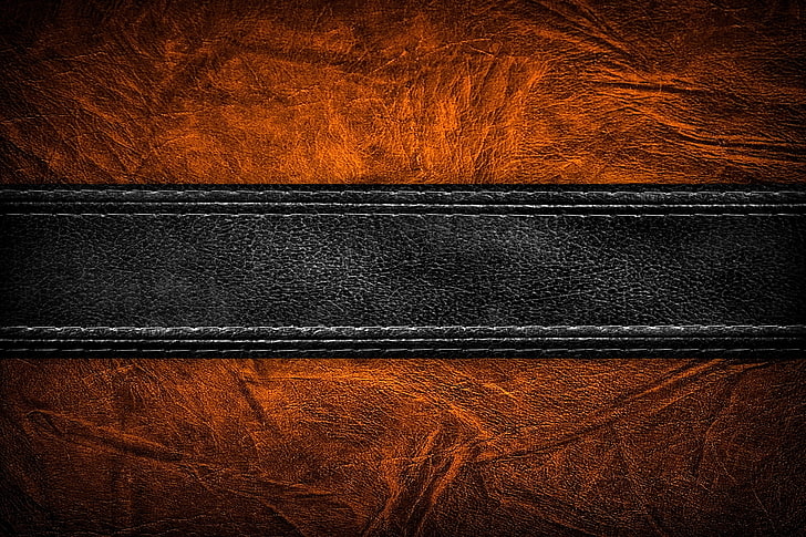 black leather belt, texture, background, HD wallpaper